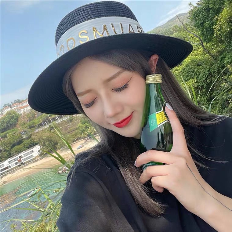 Nón Cối Rộng Vành Chống Tia Uv Màu Trắng Thời Trang Đi Biển Mùa Hè Cho Nữ