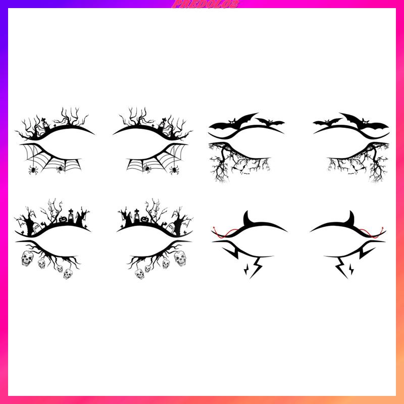 [Predolo2] Miếng Dán Kẻ Mắt Bằng Ren Trang Trí Tiệc Halloween Chất Lượng Cao