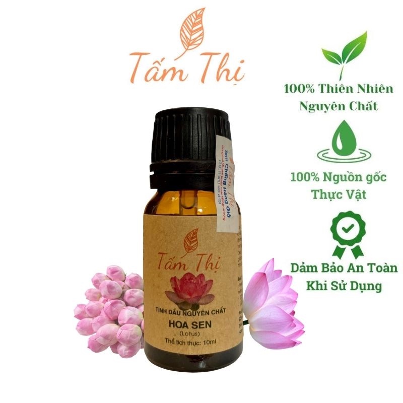 Tinh Dầu Hoa Sen Tấm Thị Tinh Dầu Thiên Nhiên Nguyên Chất 100%Lọ 10ml Tinh Dầu Hoa Sen Thơm Phòng Giúp Đuổi Muỗi Khử Mùi