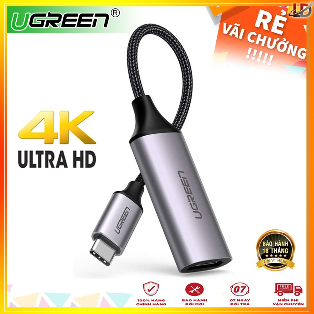 [Mã ELHACE giảm 4% đơn 300K] Cáp chuyển USB TYPE C sang HDMI dài 20cm UGREEN 70444 - Hàng chính hãng