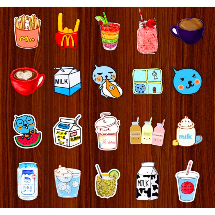 Pin stick cài balo, túi xách hình đồ ăn thức uống trái cây