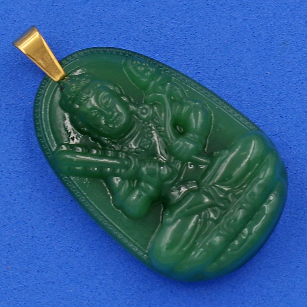 Mặt Phật Hư Không Tạng Bồ Tát xanh 4.3cm - phật bản mệnh cho những người tuổi Sửu và tuổi Dần
