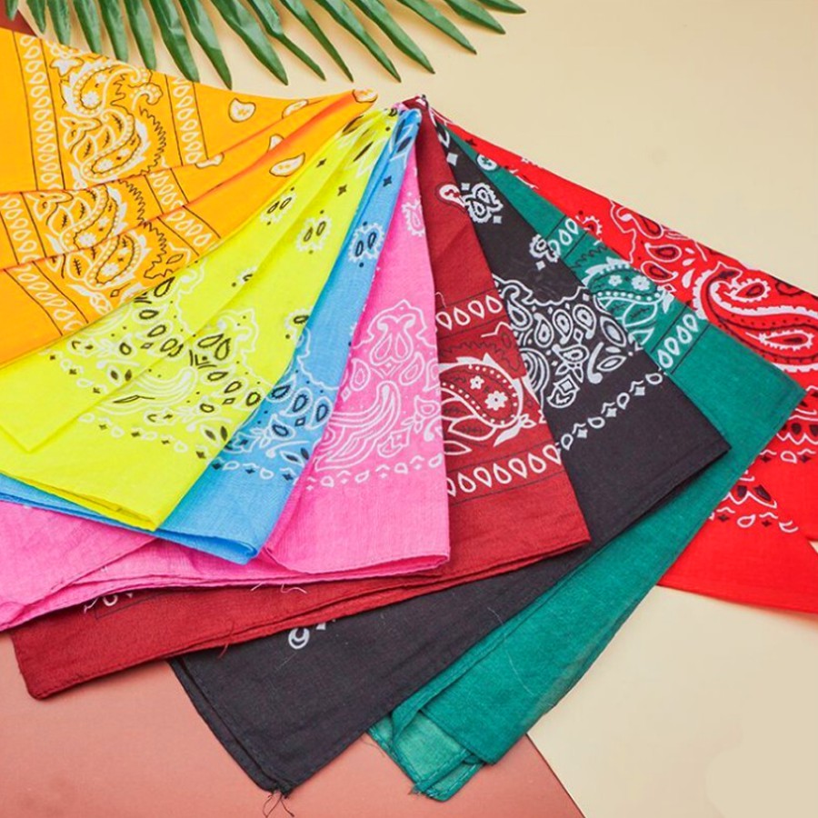 Khăn Vuông Turban Bandana Đa Năng Họa Tiết Cá Tính Nhiều Màu Nam Nữ