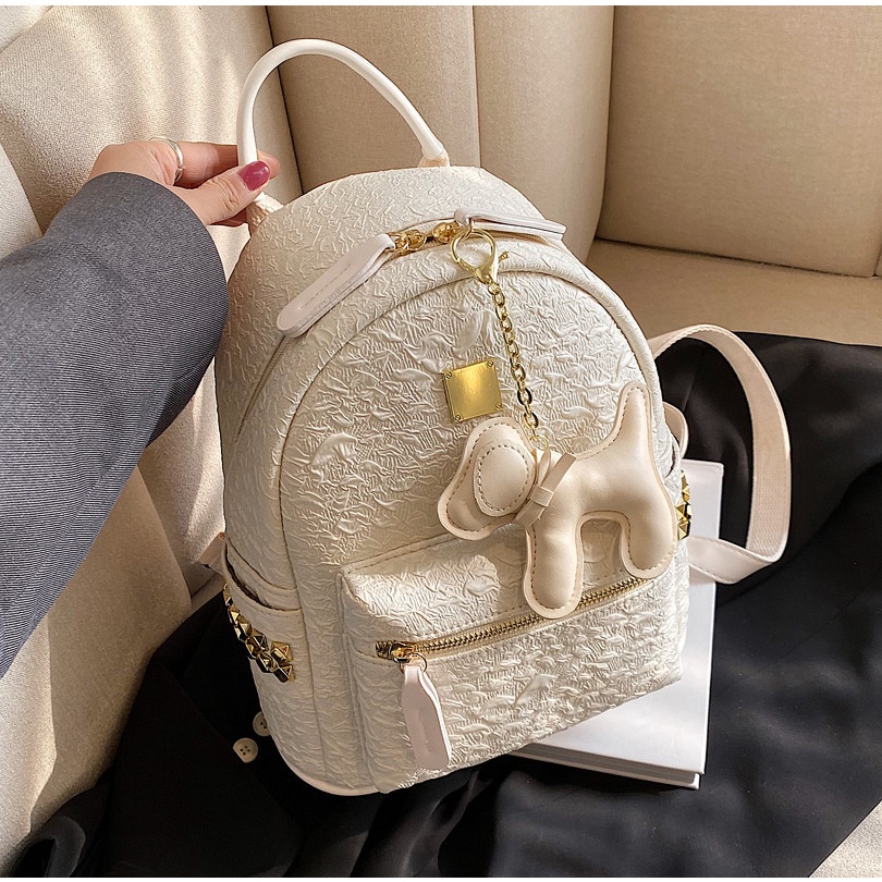 Balo Đi JASMIN NOIR Học Vải Canvas Đính Đinh Tán Thời Trang Cho Nữ