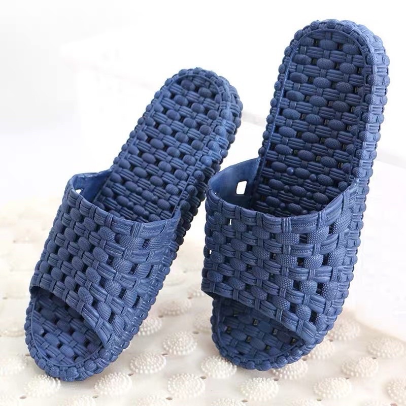 Dép lỗ đan trơn/mặt cười đi trong nhà 3 màu 610