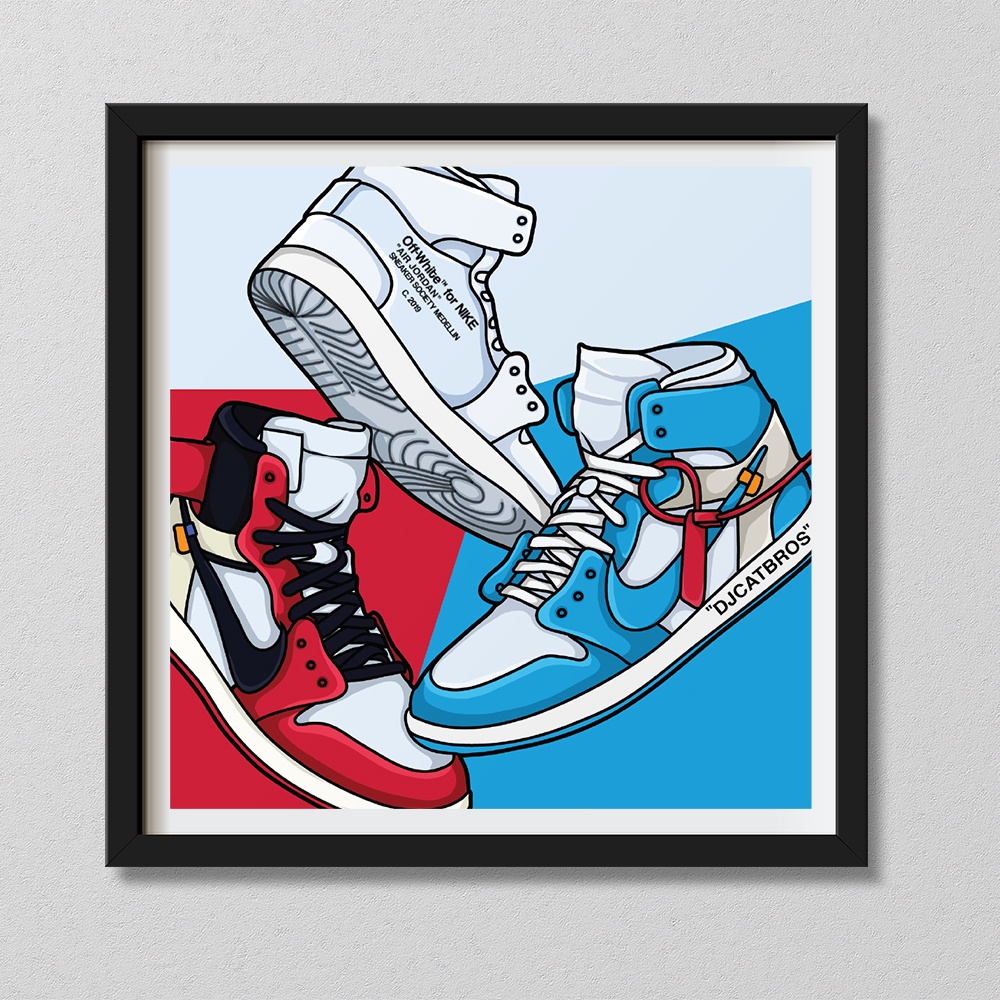 Tranh Hypebeast - Nike Art, 30x30, 40x40 - Siêu HOT 2022 - Độc Lạ, Trang Trí Phòng Hypebeast, Sneakerhead