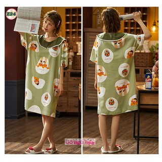 Váy Ngủ Dáng Dài Xinh Xắn Z24 (cotton Mền Mịn)