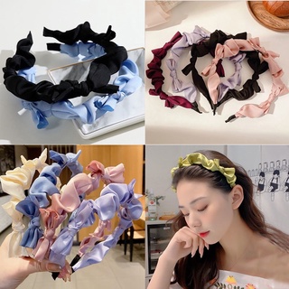 Bờm tóc nhún vải lụa đính 3 chiếc nơ điểm nhấn dễ thương!!