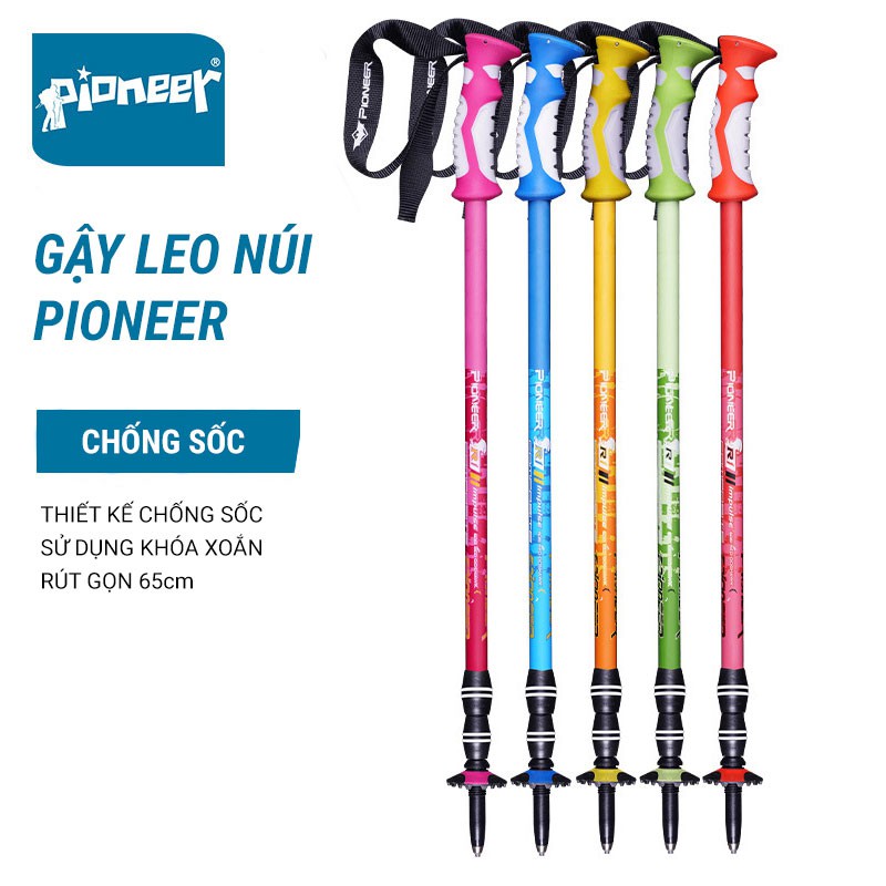 Gậy leo núi chống sốc telescope khóa xoắn Pioneer PL-03s