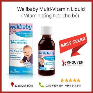 Vitamin tổng hợp WellBaby Liquid cho bé từ 6 tháng tuổi.
