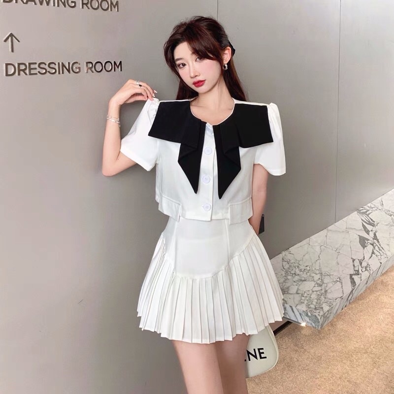Sét Váy Ulzzang Chân Váy Xếp Ly Phong Cách Hàn Quốc-Hàng Quảng châu- Có Sẵn | BigBuy360 - bigbuy360.vn