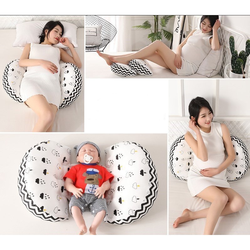 Gối Bầu Cánh Tiên Cho Mẹ Bầu nằm đệm, tựa lưng, chặn, nằm nghiêng gác chân