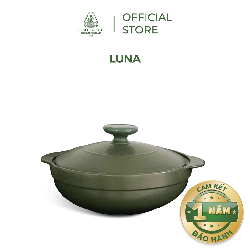 Nồi dưỡng sinh Luna 3.0 L Minh Long + nắp (CK) (bếp từ)- Healthy Cook- Xanh Rêu