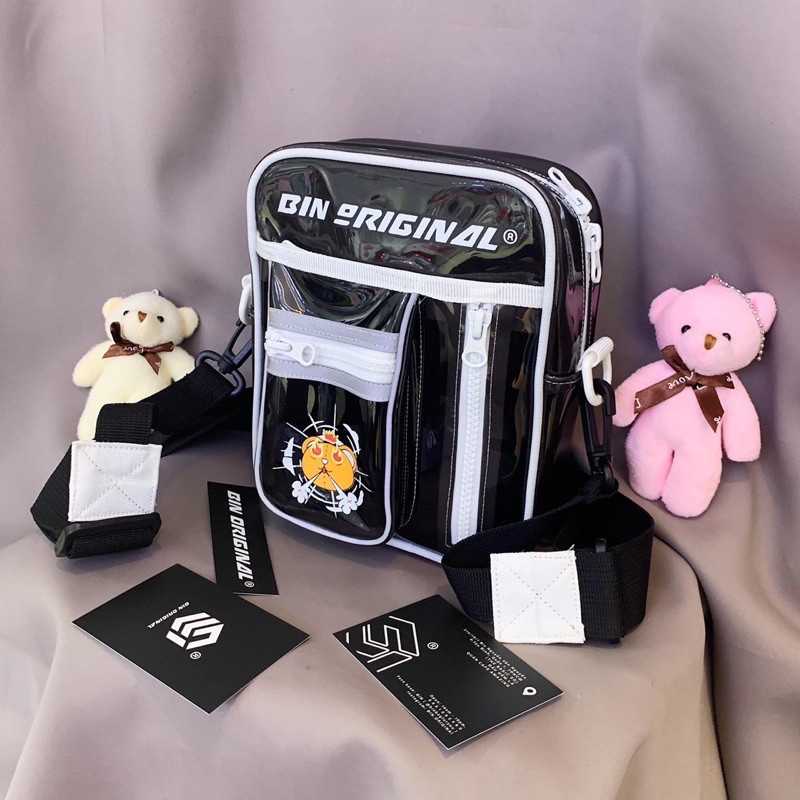 [Mã SKAMA06 giảm 8% TỐI ĐA 50K đơn250K] Túi đeo chéo CHÍNH HÃNG SHOP BIN ORIGINAL ss2 phản quang đen full | BigBuy360 - bigbuy360.vn