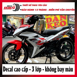Tem trùm exciter 150 trắng đỏ thể thao