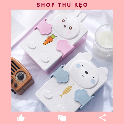 Hộp cơm tiện lợi ⚡ FREESHIP ⚡ Hộp đựng cơm đa năng hình gấu thỏ dễ thương, cute