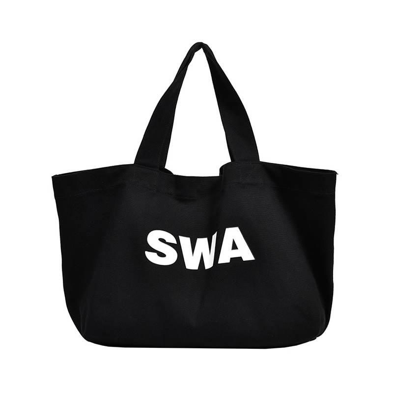 Túi xách IELGY bằng vải canvas cỡ lớn in chữ phong cách thời trang Hàn Quốc