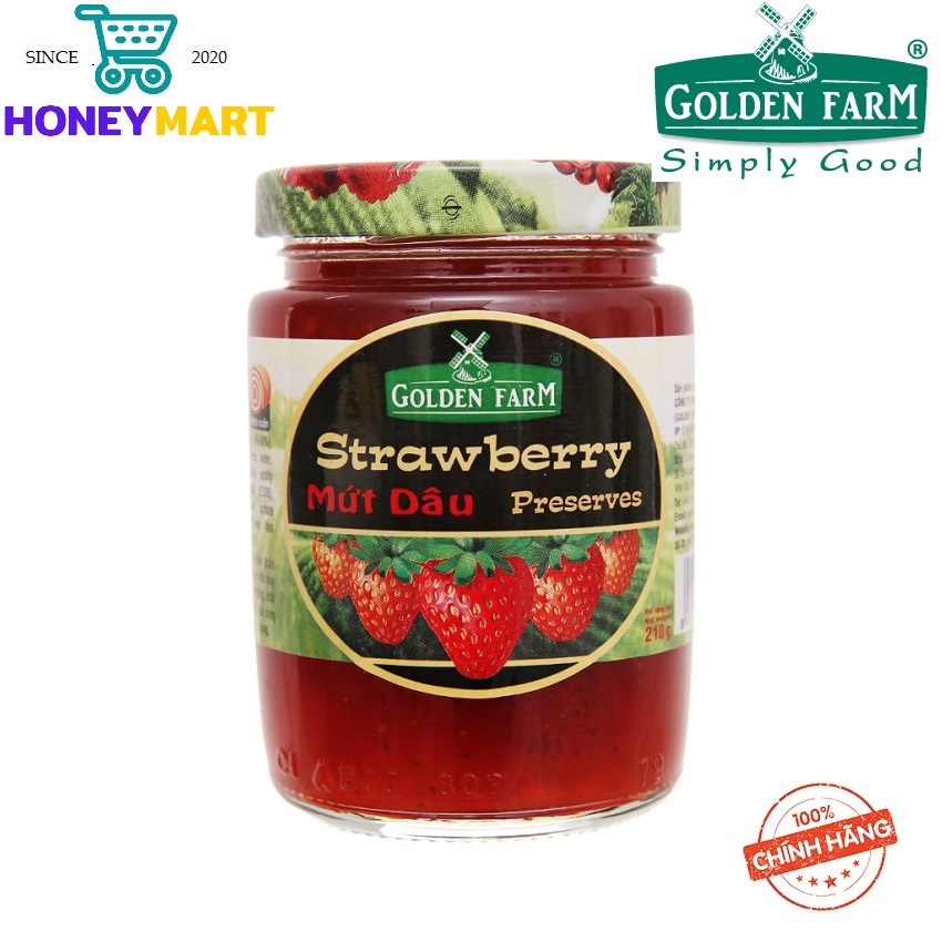 Mứt Dâu preserves Golden farm 210g HONEYMART