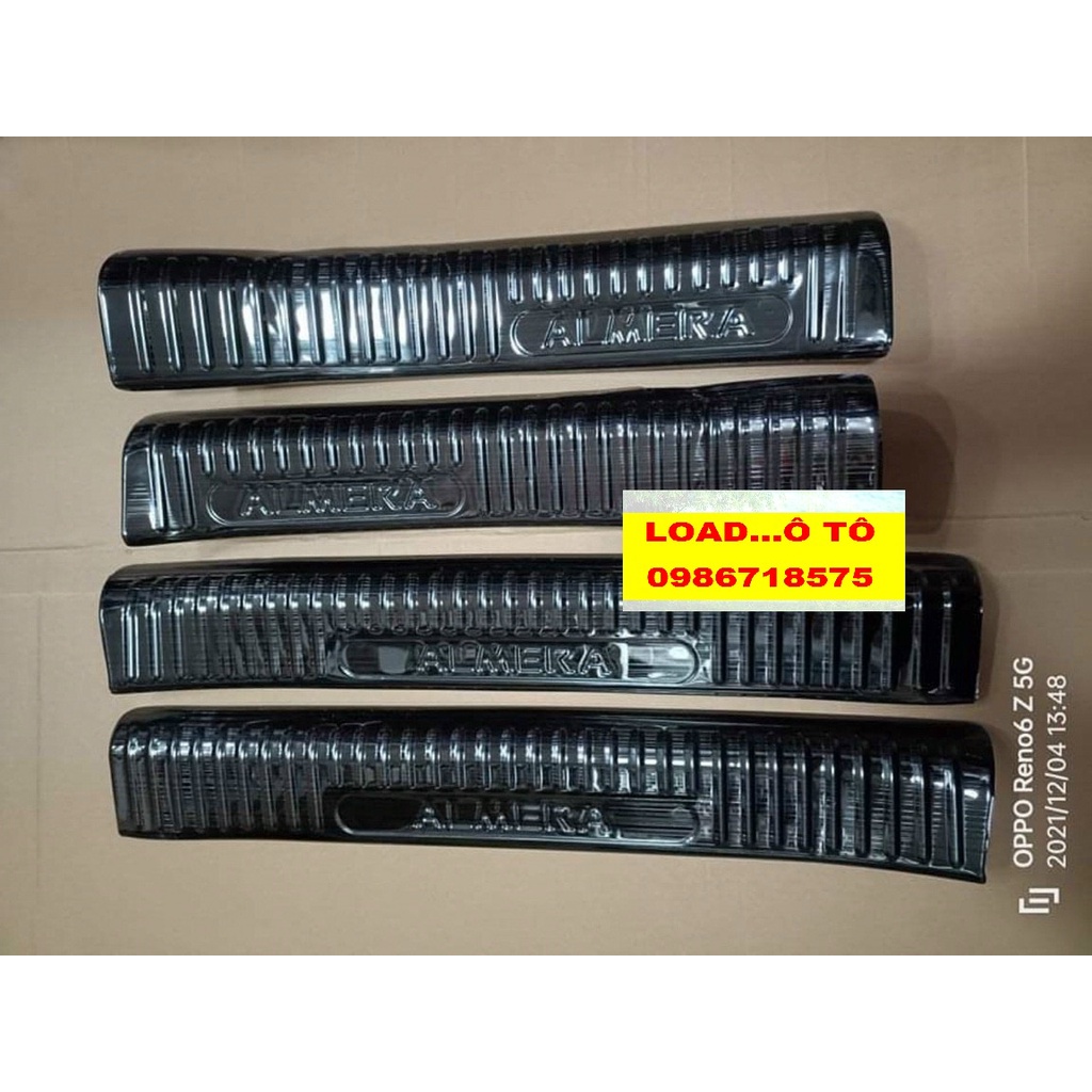 Ốp Bậc Chân, Nẹp Bước Chân Xe Nissan Almera 2022-2021 Mẫu Titan Cao Cấp