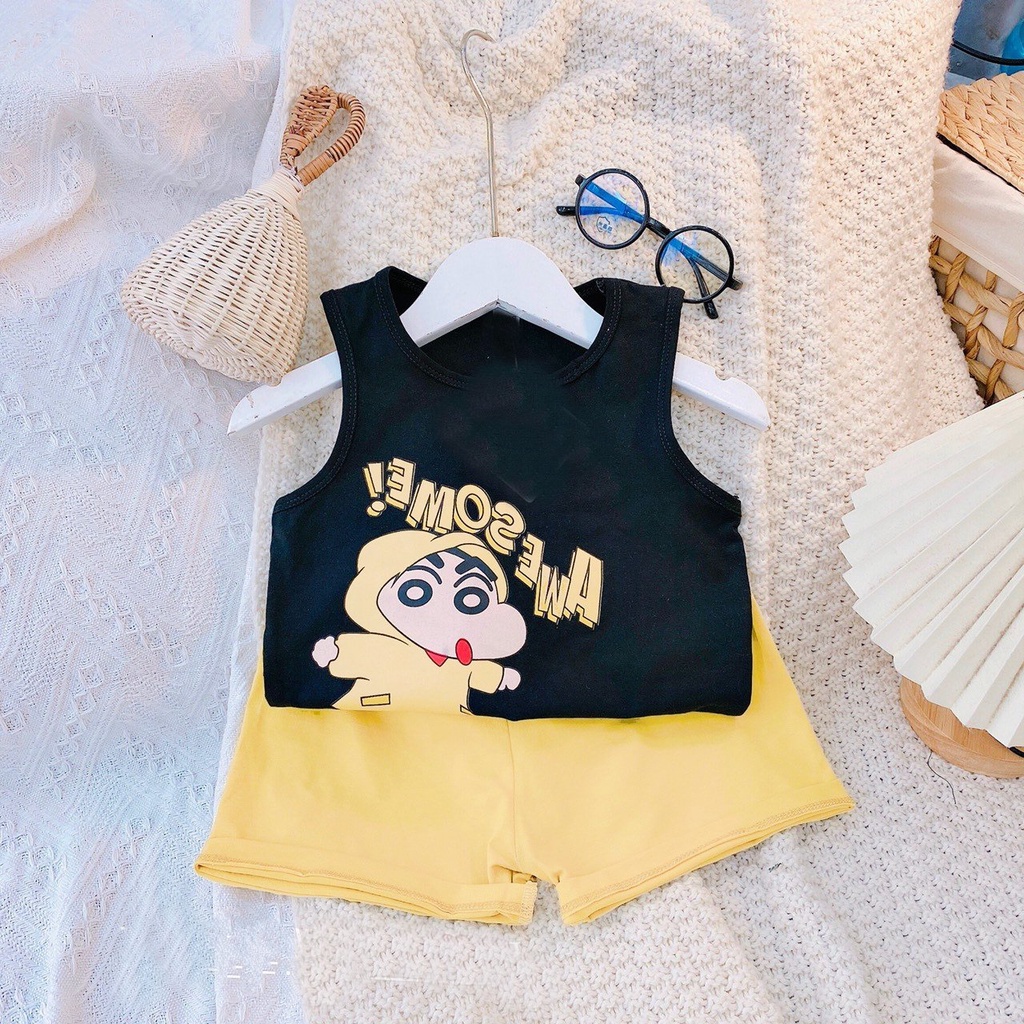 Đồ bộ bé trai và đồ bộ bé gái AM948 TTR209 - bộ quần áo trẻ em ba lỗ hình shin TTR74