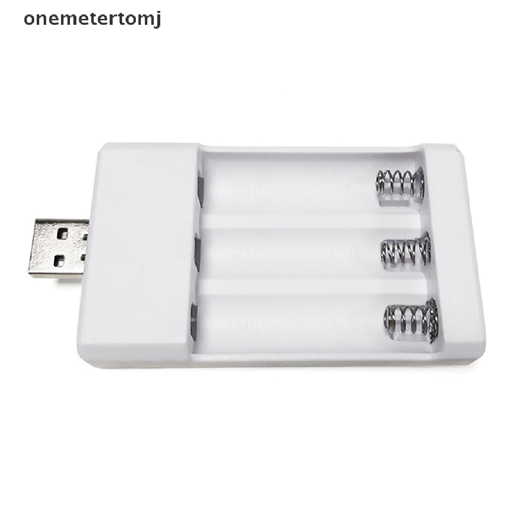 【onemetertomj】 3 Slots AAA/AA Charger USB Fast Charging Adapter Rechargeable Plug Case .