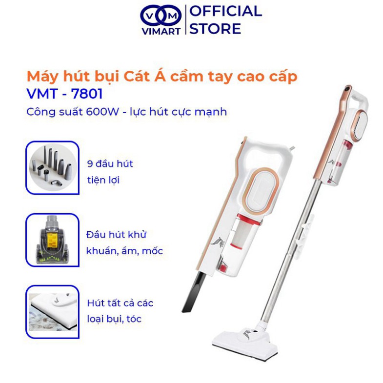 Máy hút bụi cầm tay Cát Á, lực hút bụi cực mạnh, 10 đầu hút tiện lợi cho mọi địa hình