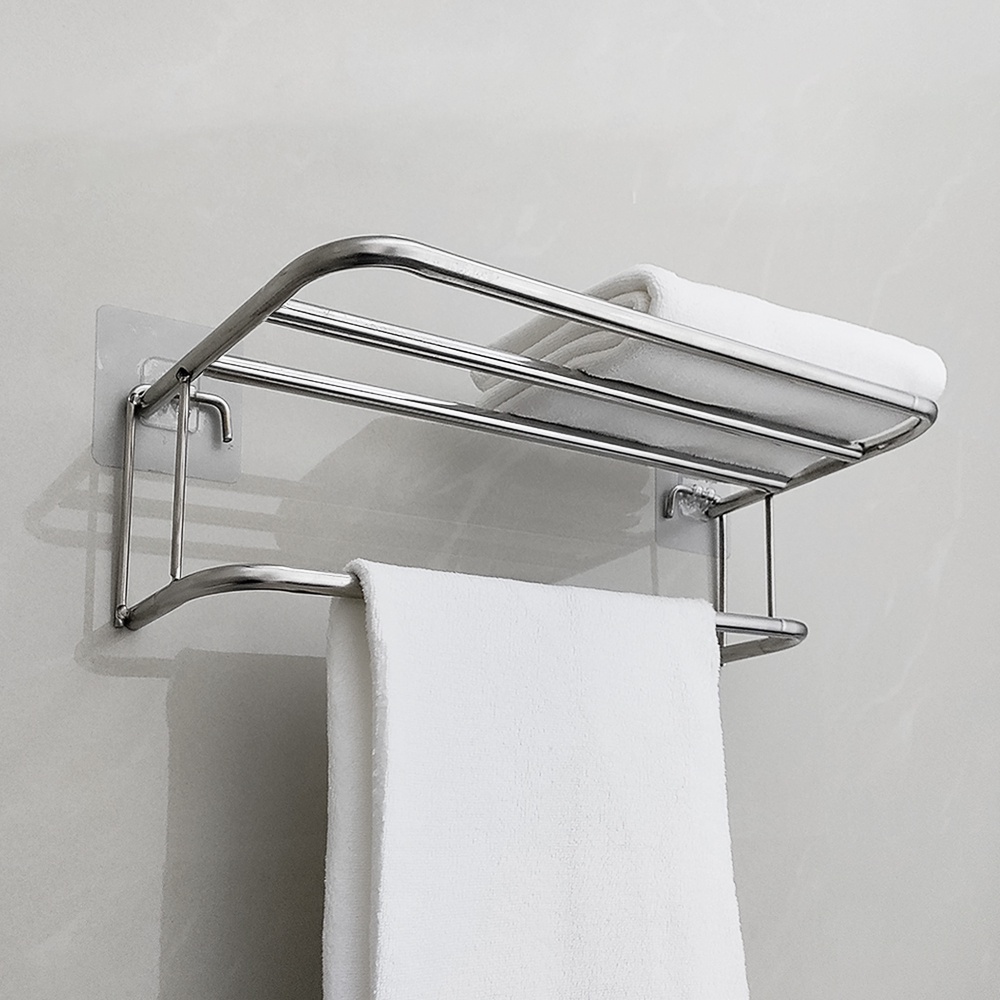 Giá treo khăn nhà tắm, kệ dán tường inox 40 cm treo khăn treo đồ đa năng tiện dụng - Elliver
