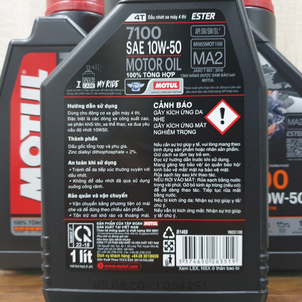 [Free Ship toàn quốc] Nhớt Motul 7100 10W50, H-TECH 100 HTECH 10W40 100% Tổng Hợp H tech