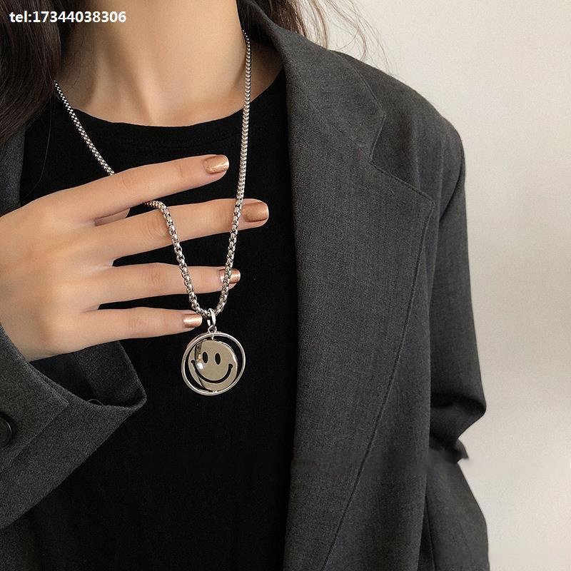 Vòng cổ dài MAYEBE LAVEND mặt hình mặt cười phong cách Hàn Quốc thời trang