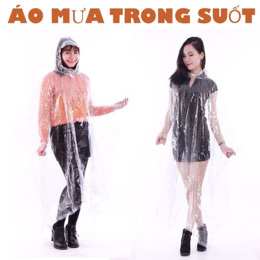Áo Mưa 1 Người, Áo Mưa Trong Suốt 1 Đầu - Loại Dày Dài 1m4 (Giá Tốt)