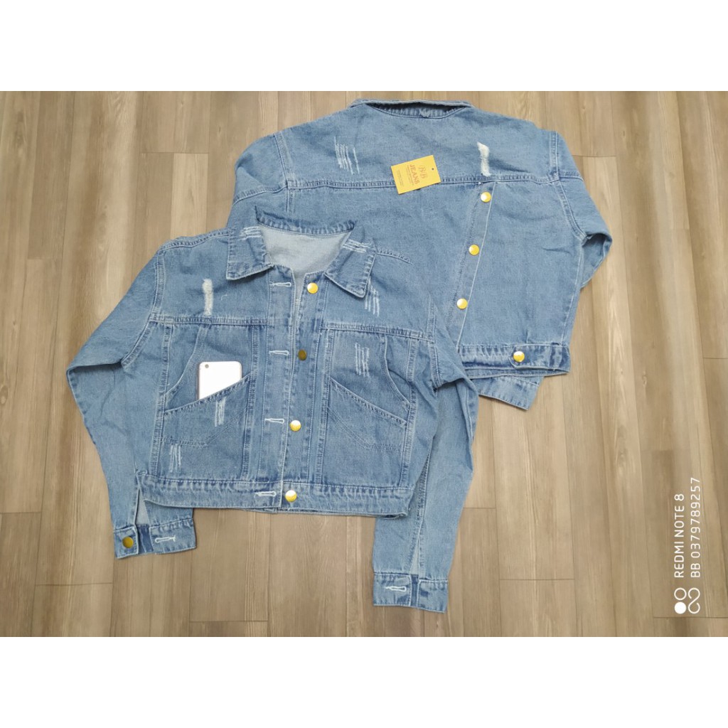 Áo khoác jeans nữ xanh tà chéo đủ 2 màu xanh đen size 38-65kg cao cấp độc quyền ...