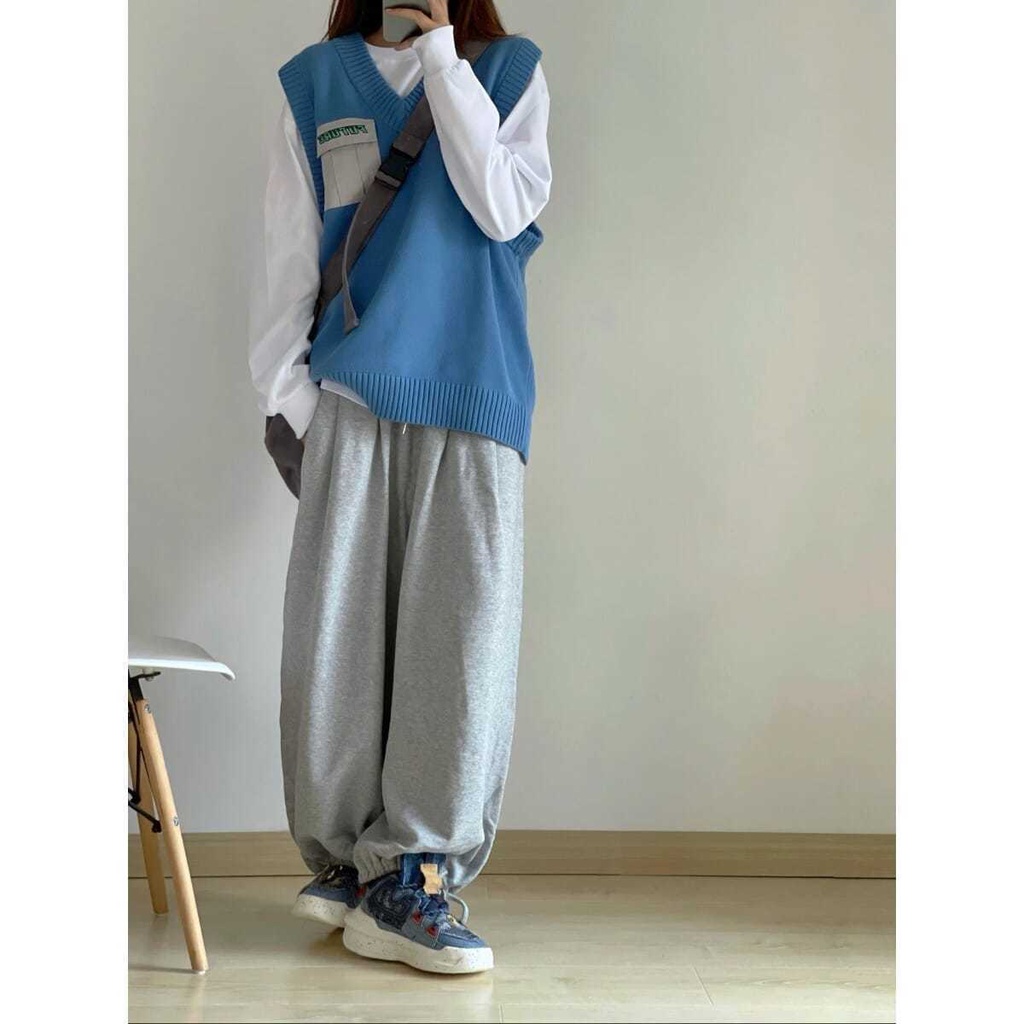 Women's spring and autumn Korean new three piece suit vest LONG SLEEVE student loose casual Leggings two piece suit