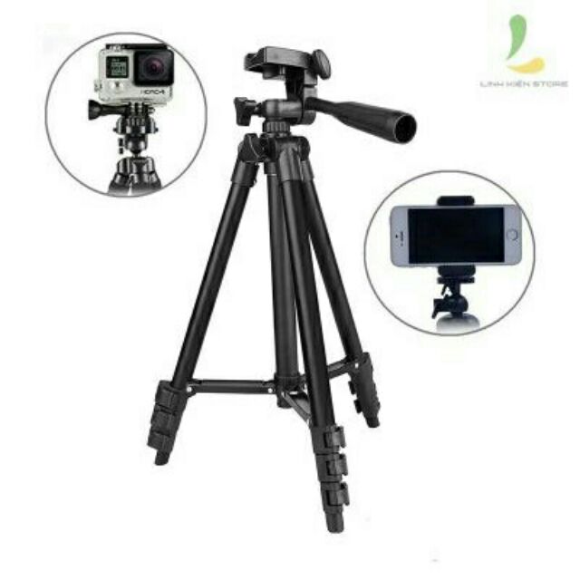 Chân đế chụp ảnh, quay video, Tripod 3120A tặng kèm đầu kẹp điện thoại