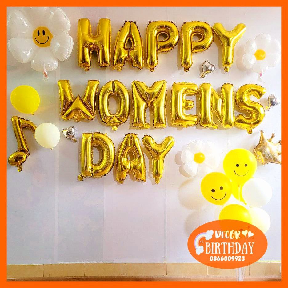 Set Bóng Trang Trí 20-10, Mừng Ngày Phụ Nữ Việt Nam 20-10, Chúc Mừng Ngày 20/10 Tặng Kèm Đồ Bơm Băng Dính Bóng