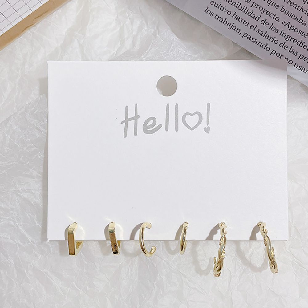 Bộ 3 đôi bông tai hình chữ C phong cách Hàn Quốc thời trang cho nữ