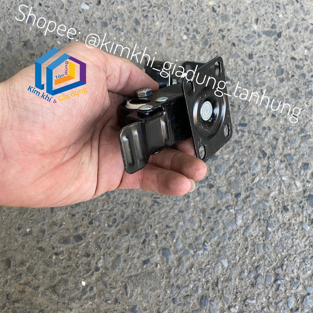 BÁNH XE ĐEN VIỀN 5CM 6CM LOẠI TỐT - Có khoá / khóa CHỐNG TRƯỢT XOAY