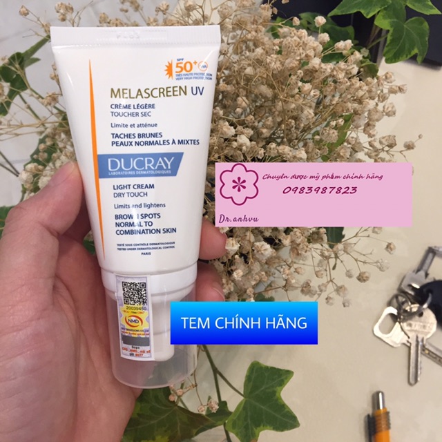 [CHÍNH HÃNG] Kem Chống Nắng Ducray Melascreen UV Cream SPF 50+ 40ml