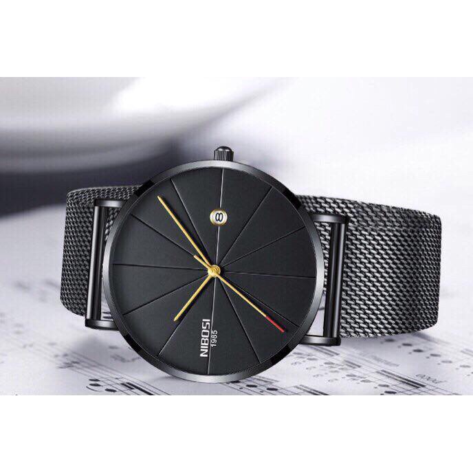 [CHÍNH HÃNG] Đồng hồ nam NIBOSI 1985 V2 dây thép lưới cao cấp, sang trọng | BigBuy360 - bigbuy360.vn