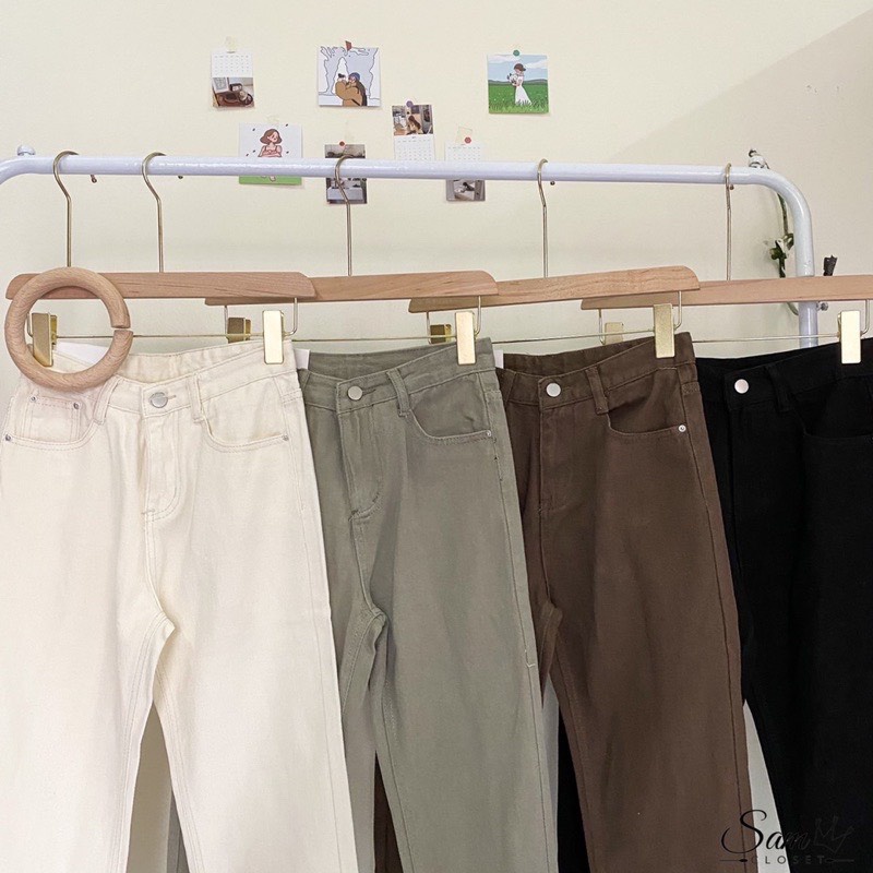 Quần baggy nữ, ống suông 9 tấc