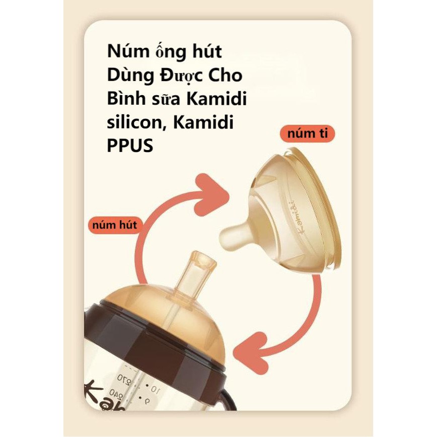 Núm tập hút Kamidi siêu mềm cho bé tập uống nước
