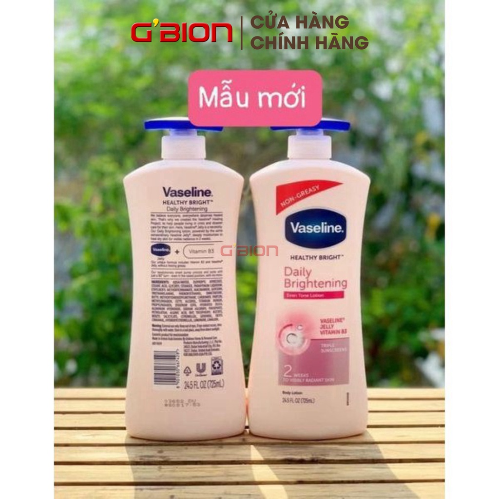 Combo Sữa dưỡng thể Vaseline Healthy Bright Daily Brightening 725ml và Muối tắm A Bonne spa Milk Salt 350GR, NPP GBION