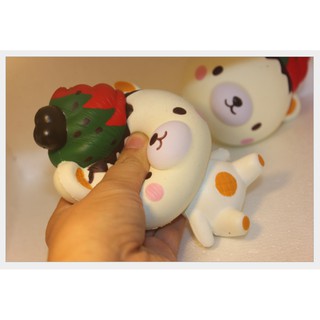 Squishy Gấu đội Nón Kem đỏ