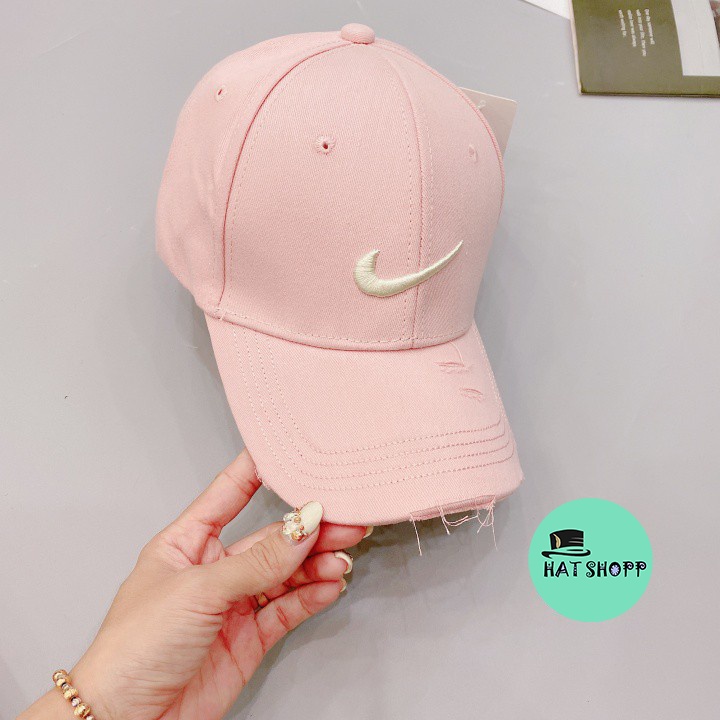 Mũ lưỡi trai rách ❤️ Nón thêu chữ NIKE phong cách Ulzzang form unisex nam nữ