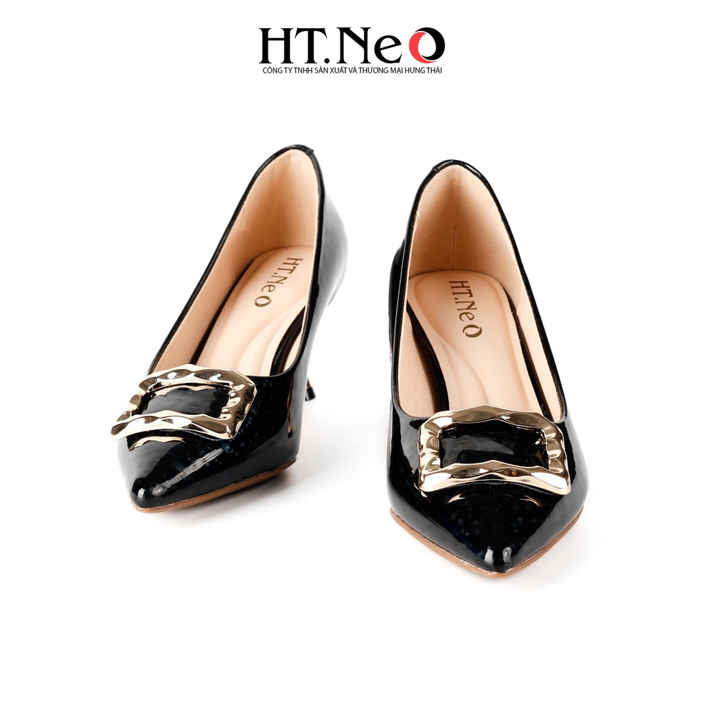 Giày cao gót HT.NEO Thiết kế da mềm mại, đế cao 3 cm, cùng khuy bắt mắt CS245