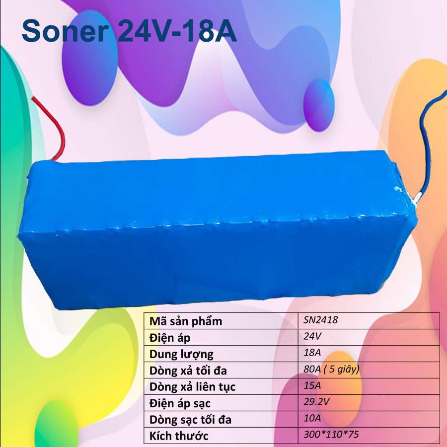 Pin lithium Soner 24V-18A