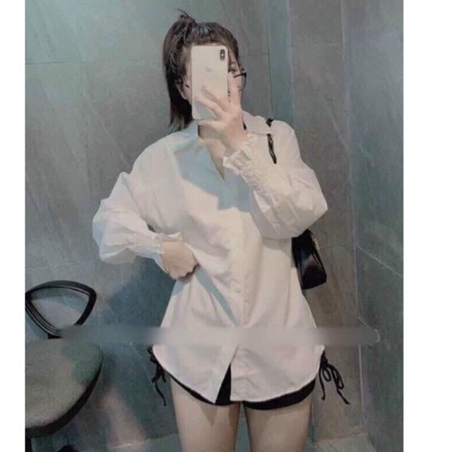 ÁO SƠ MI TRẮNG CỔ ĐỨC TAY CHUN