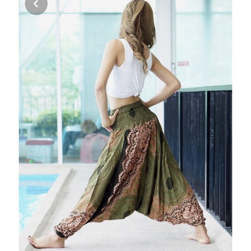 [47-65ký/chọn màu]Quần harem yoga dance lanh thái. | BigBuy360 - bigbuy360.vn
