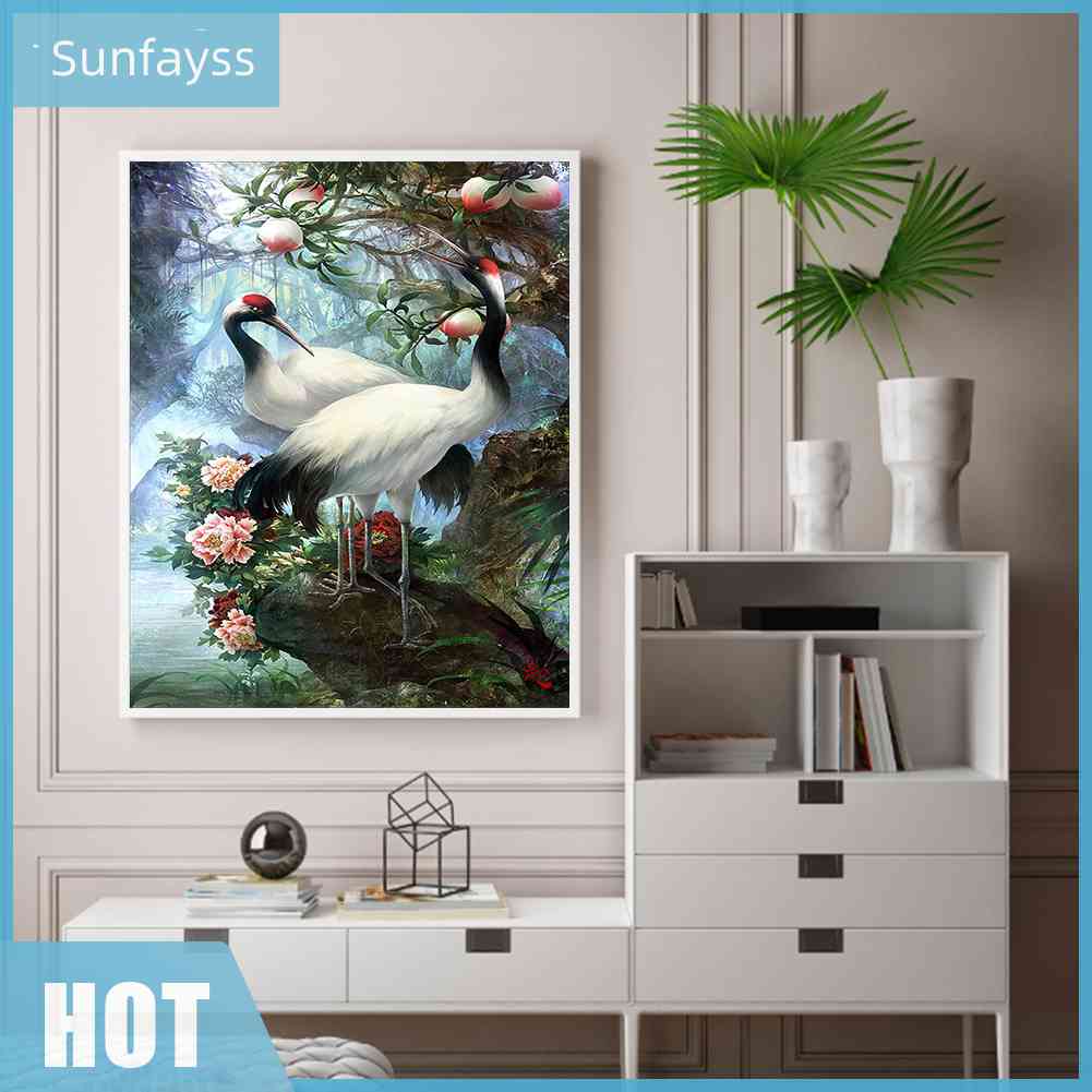 Bộ Tranh Thêu Chữ Thập DIY Hình Chim Hạc 11CT