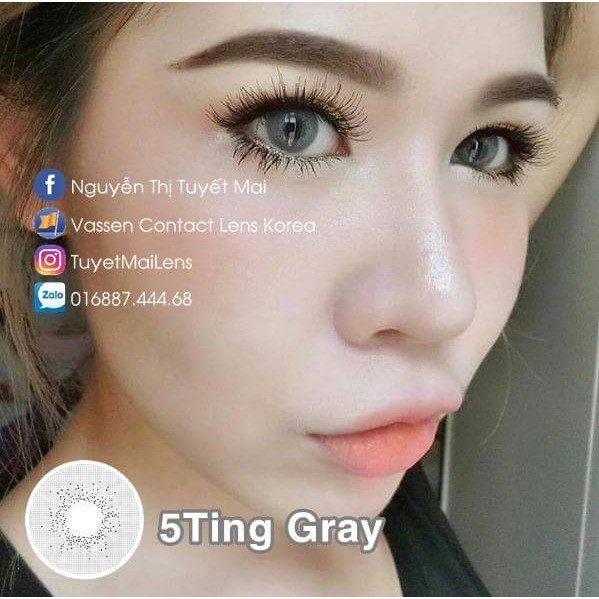 [Bán Giá Gốc] Lens Xám Tây 5ting Gray 14mm 0 Độ - Kính Áp Tròng Vassen Hàn Quốc