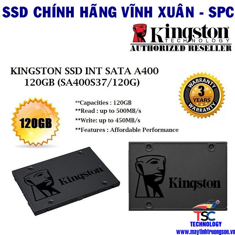 Ổ Cứng SSD Kingston SA400S37 120Gb - Chính Hãng Vĩnh Xuân SPC